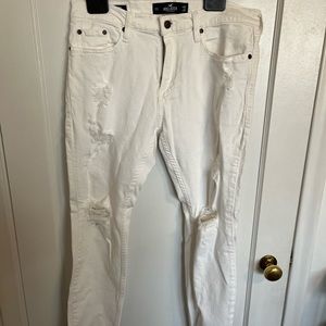Hollister White Ripped Jeans